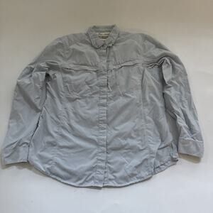 ExOfficio Fish Hiking Vented Long Sleeve Blue Shirt Insect Shield Womens Medium